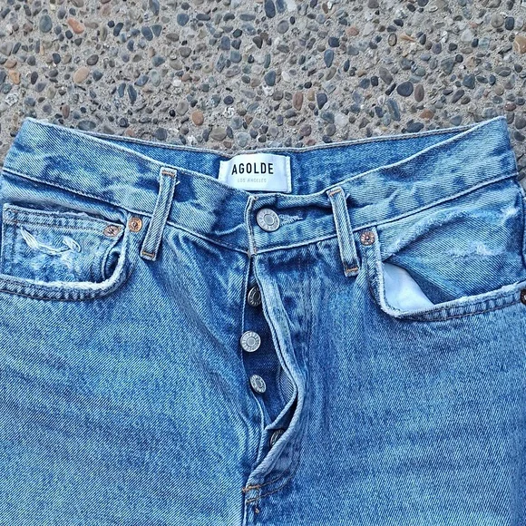 Agolde Fen High Rise distressed straight leg jeans size 25 - Picture 3 of 7